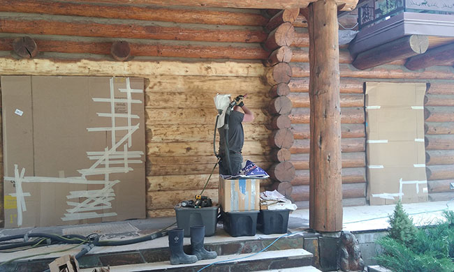 Log Home Sandblasting